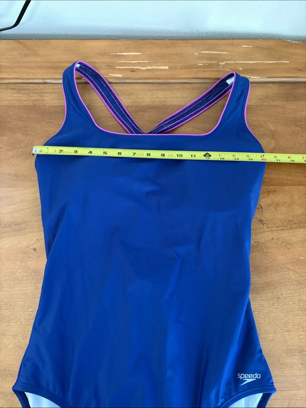 Speedo NWT Blue One-Piece Swimsuit with Pink Trim Size 18
